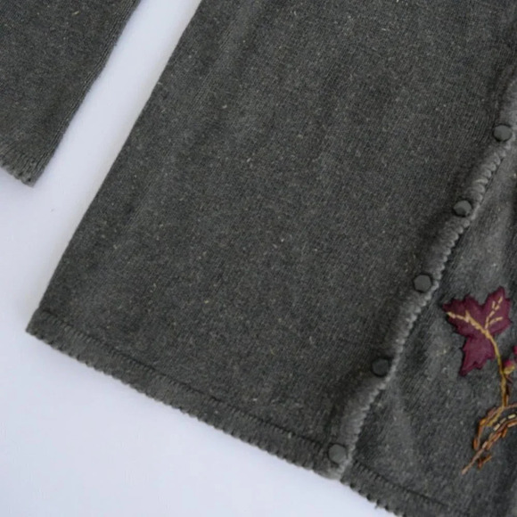 Vintage Heirloom Collectibles Olive Leaves Knit Button Up Cardigan Medium - Picture 5 of 9